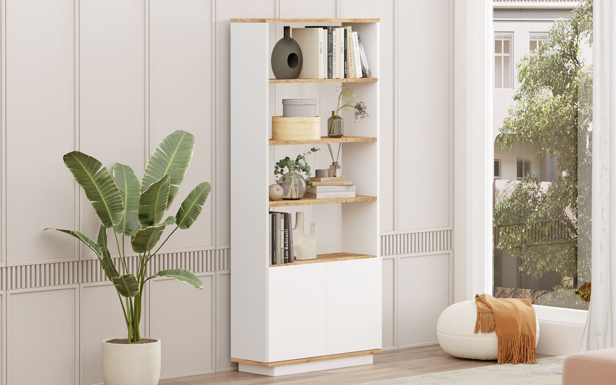 Etajera Alia, pin atlantic + alb  4